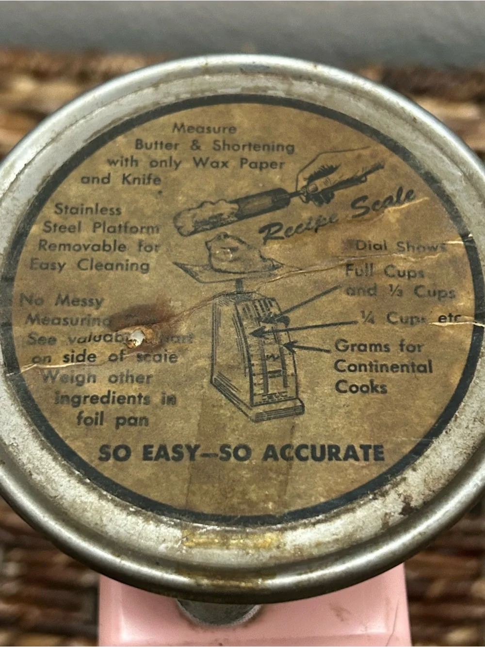 HANSON Vintage Recipe Scale Model 1308 Weighs Up To 8 Pounds 1948 With Sticker